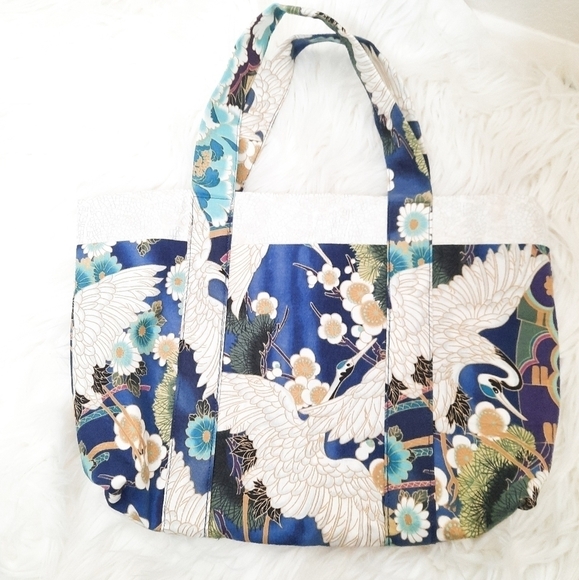 Vintage Handmade Fabric Bird Print Bag - Picture 1 of 4